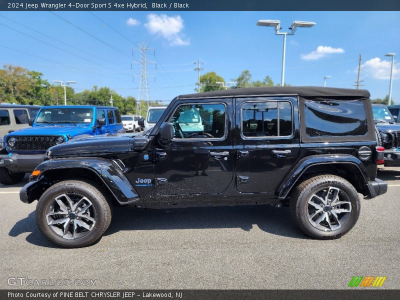 Black / Black 2024 Jeep Wrangler 4-Door Sport S 4xe Hybrid