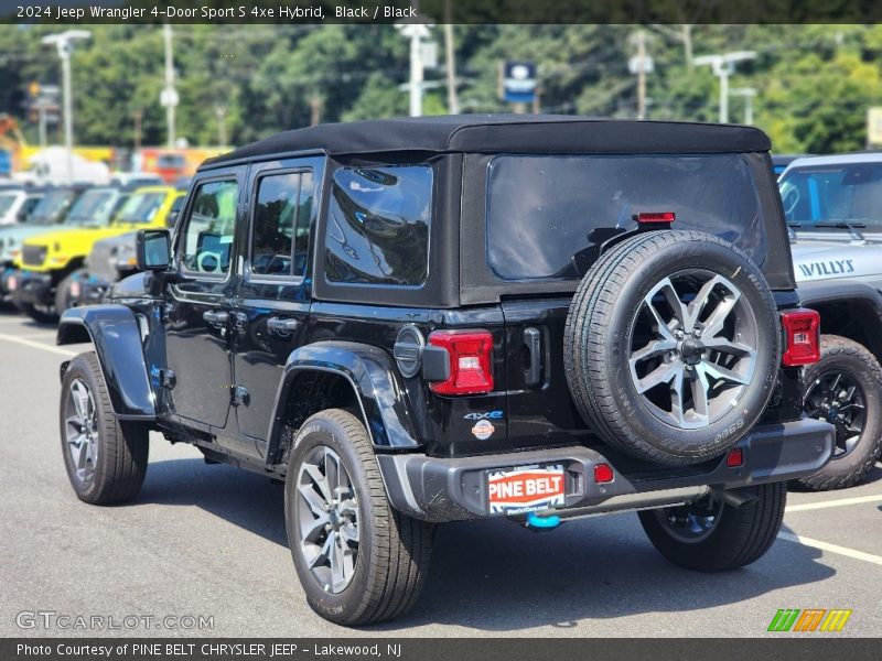 Black / Black 2024 Jeep Wrangler 4-Door Sport S 4xe Hybrid