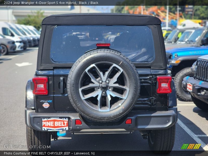 Black / Black 2024 Jeep Wrangler 4-Door Sport S 4xe Hybrid