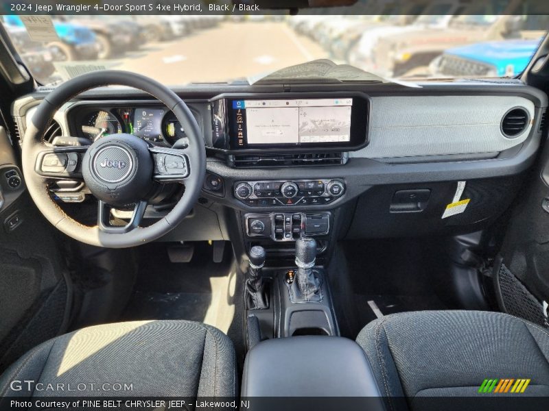 Black / Black 2024 Jeep Wrangler 4-Door Sport S 4xe Hybrid