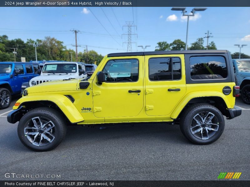 High Velocity / Black 2024 Jeep Wrangler 4-Door Sport S 4xe Hybrid