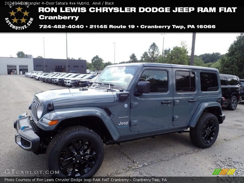 Anvil / Black 2024 Jeep Wrangler 4-Door Sahara 4xe Hybrid