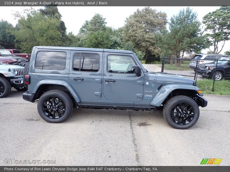 Anvil / Black 2024 Jeep Wrangler 4-Door Sahara 4xe Hybrid
