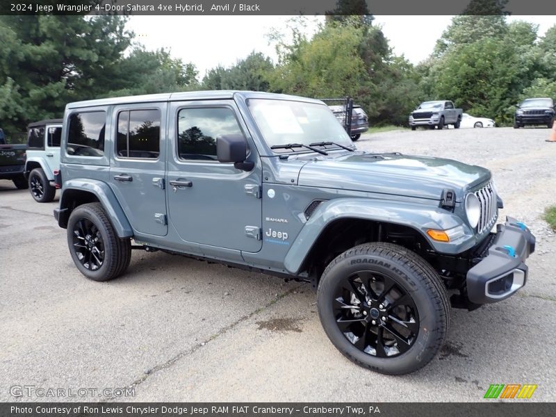 Anvil / Black 2024 Jeep Wrangler 4-Door Sahara 4xe Hybrid