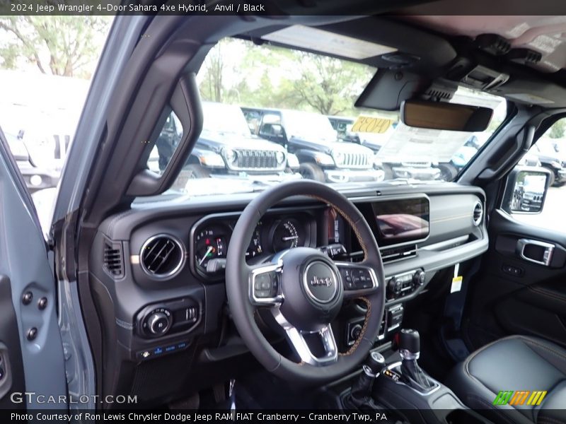 Anvil / Black 2024 Jeep Wrangler 4-Door Sahara 4xe Hybrid