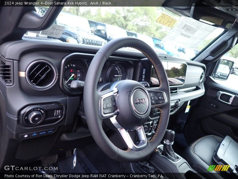 Anvil / Black 2024 Jeep Wrangler 4-Door Sahara 4xe Hybrid
