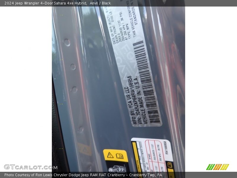 Anvil / Black 2024 Jeep Wrangler 4-Door Sahara 4xe Hybrid