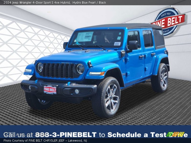Hydro Blue Pearl / Black 2024 Jeep Wrangler 4-Door Sport S 4xe Hybrid