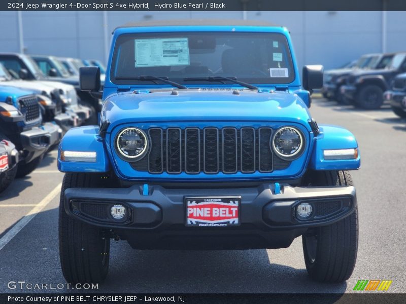 Hydro Blue Pearl / Black 2024 Jeep Wrangler 4-Door Sport S 4xe Hybrid