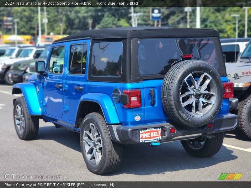 Hydro Blue Pearl / Black 2024 Jeep Wrangler 4-Door Sport S 4xe Hybrid