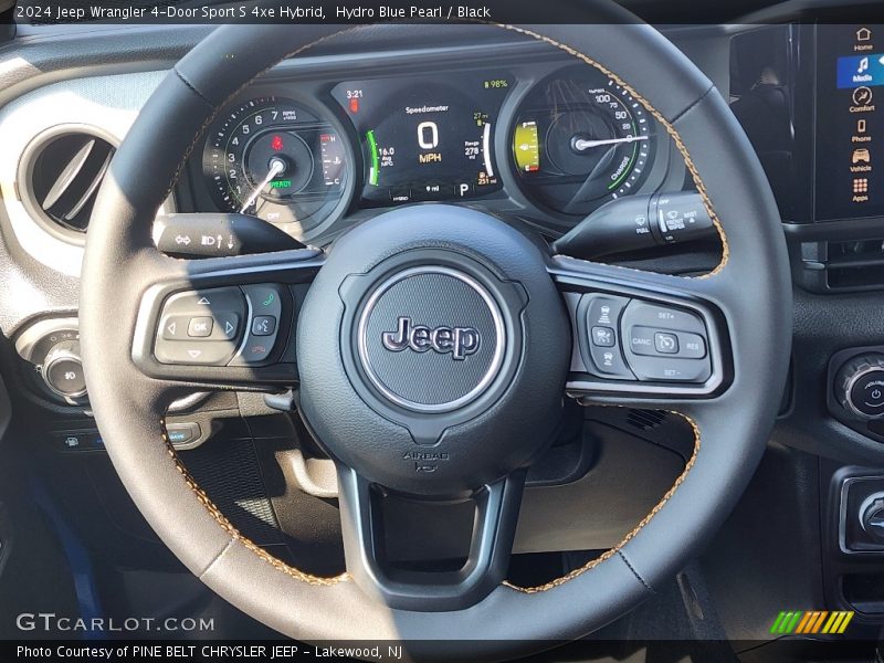 Hydro Blue Pearl / Black 2024 Jeep Wrangler 4-Door Sport S 4xe Hybrid