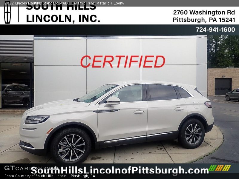 Ceramic Pearl Metallic / Ebony 2022 Lincoln Nautilus Standard AWD