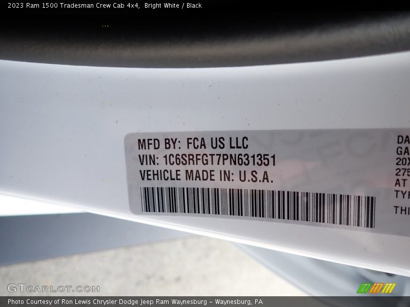 Bright White / Black 2023 Ram 1500 Tradesman Crew Cab 4x4