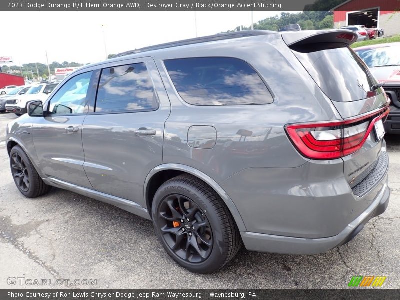 Destroyer Gray / Black/Orange Accent Stitching 2023 Dodge Durango R/T Hemi Orange AWD