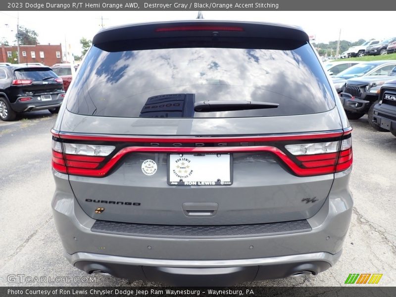 Destroyer Gray / Black/Orange Accent Stitching 2023 Dodge Durango R/T Hemi Orange AWD