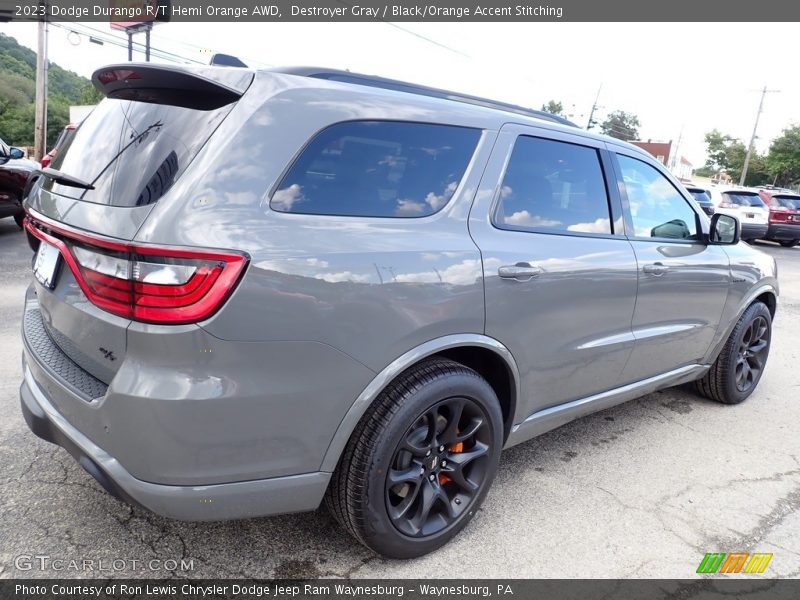 Destroyer Gray / Black/Orange Accent Stitching 2023 Dodge Durango R/T Hemi Orange AWD