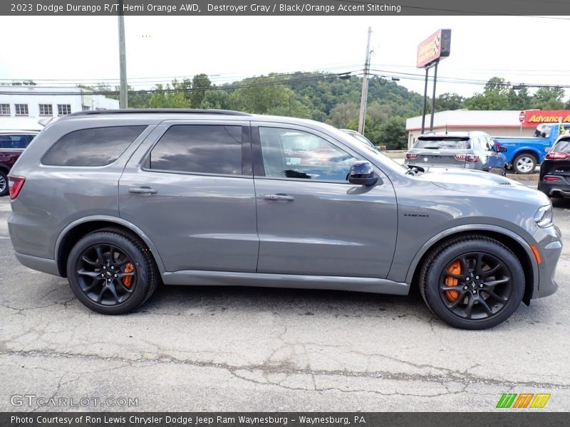 Destroyer Gray / Black/Orange Accent Stitching 2023 Dodge Durango R/T Hemi Orange AWD