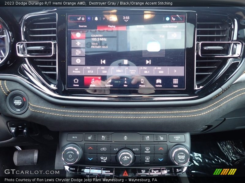 Destroyer Gray / Black/Orange Accent Stitching 2023 Dodge Durango R/T Hemi Orange AWD