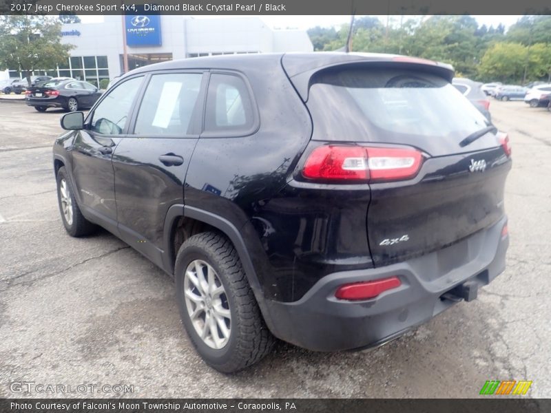 Diamond Black Crystal Pearl / Black 2017 Jeep Cherokee Sport 4x4