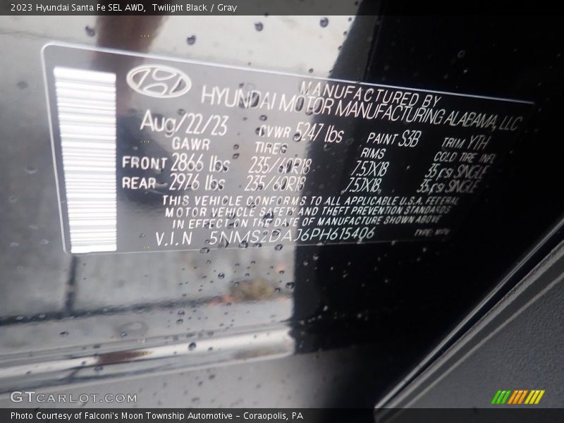 Twilight Black / Gray 2023 Hyundai Santa Fe SEL AWD
