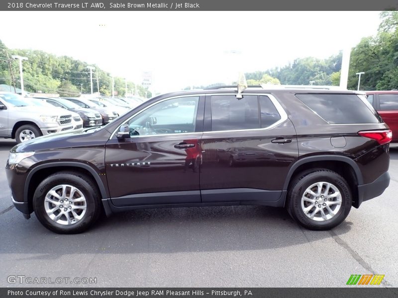 Sable Brown Metallic / Jet Black 2018 Chevrolet Traverse LT AWD