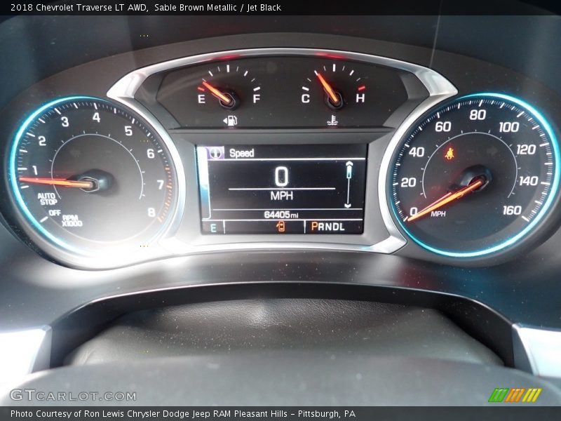 Sable Brown Metallic / Jet Black 2018 Chevrolet Traverse LT AWD