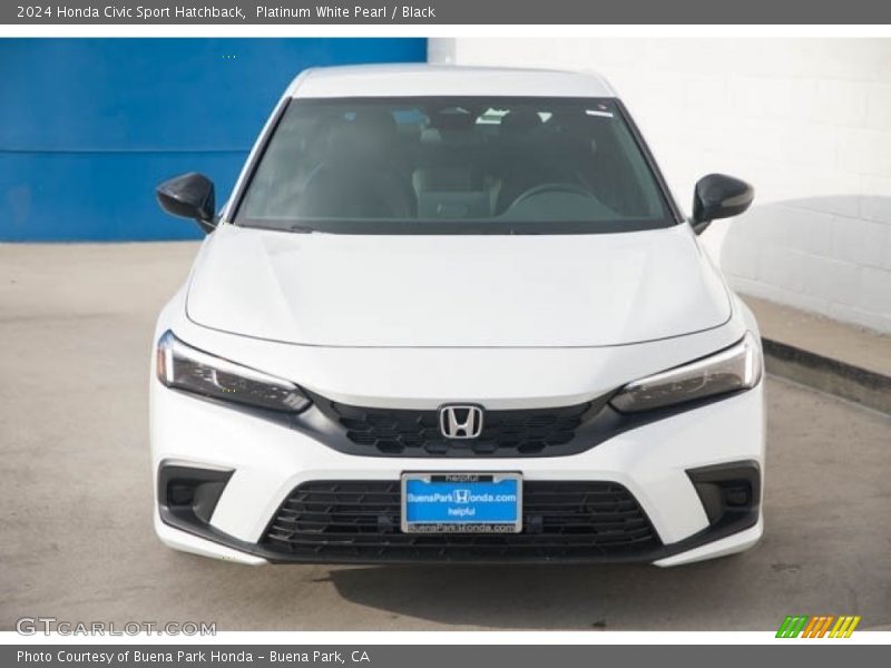 Platinum White Pearl / Black 2024 Honda Civic Sport Hatchback