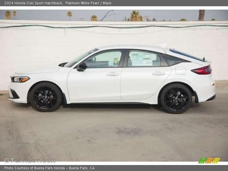 Platinum White Pearl / Black 2024 Honda Civic Sport Hatchback