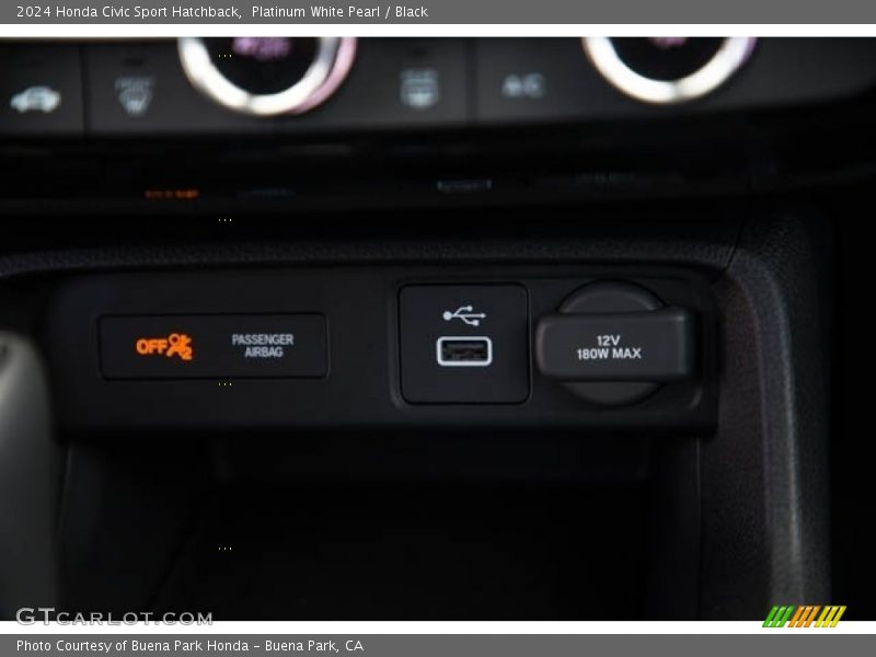 Platinum White Pearl / Black 2024 Honda Civic Sport Hatchback