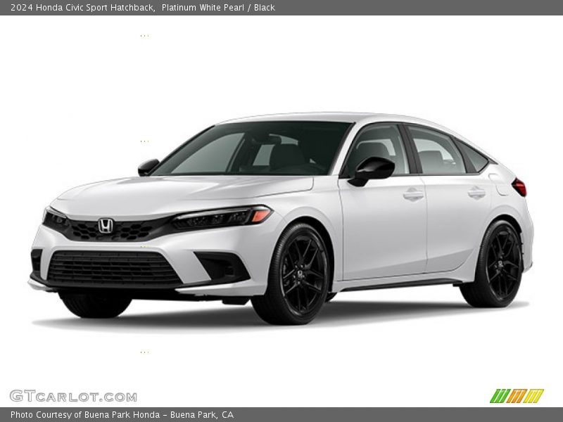 Platinum White Pearl / Black 2024 Honda Civic Sport Hatchback