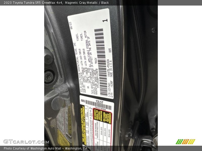 Magnetic Gray Metallic / Black 2023 Toyota Tundra SR5 CrewMax 4x4