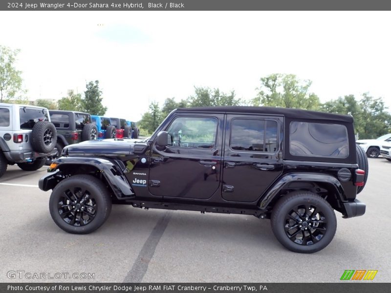 Black / Black 2024 Jeep Wrangler 4-Door Sahara 4xe Hybrid