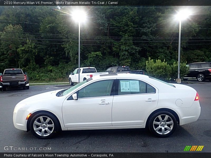 White Platinum Metallic Tri-Coat / Camel 2010 Mercury Milan V6 Premier