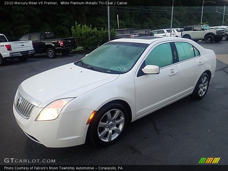 White Platinum Metallic Tri-Coat / Camel 2010 Mercury Milan V6 Premier