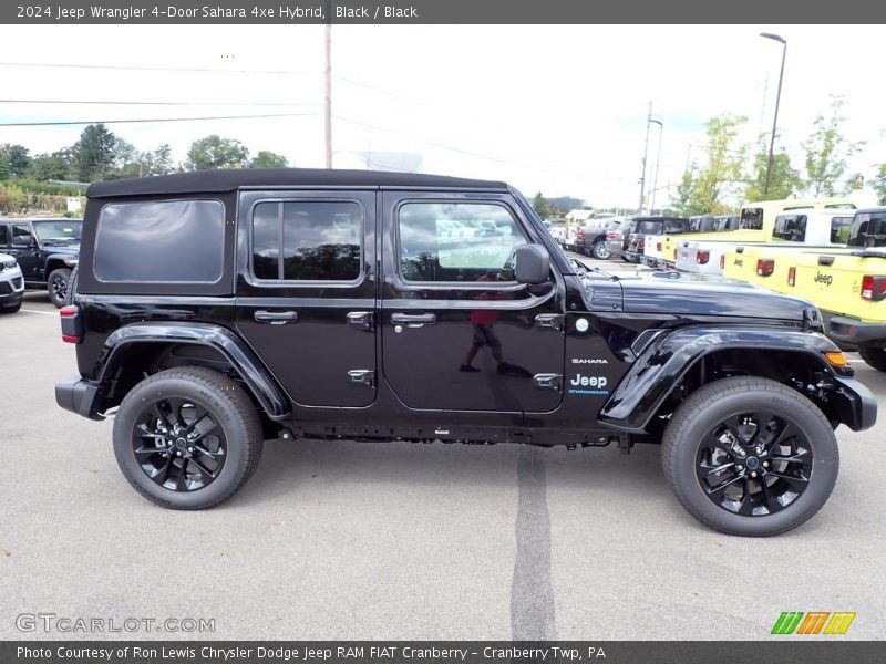 Black / Black 2024 Jeep Wrangler 4-Door Sahara 4xe Hybrid