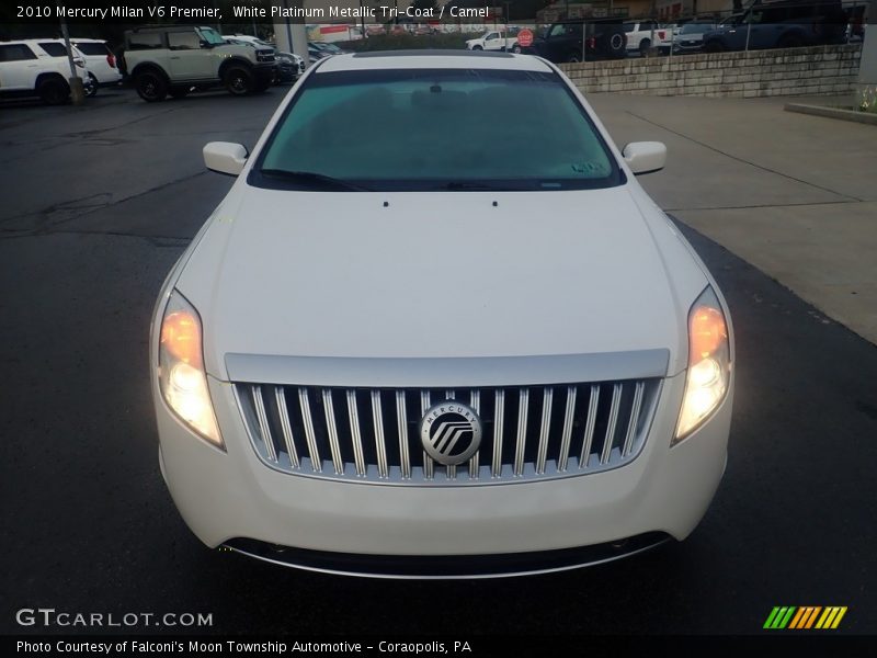 White Platinum Metallic Tri-Coat / Camel 2010 Mercury Milan V6 Premier
