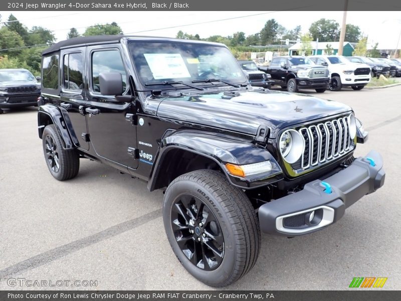 Black / Black 2024 Jeep Wrangler 4-Door Sahara 4xe Hybrid