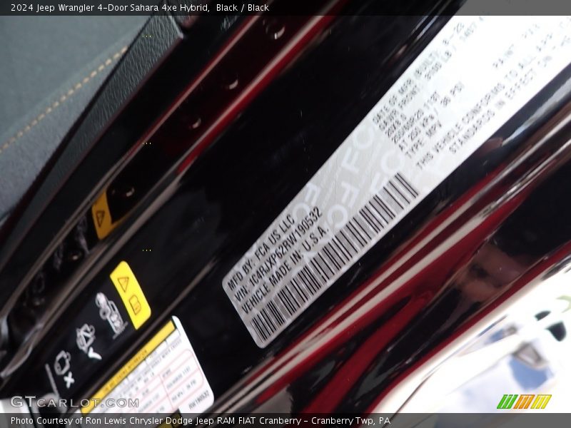 Black / Black 2024 Jeep Wrangler 4-Door Sahara 4xe Hybrid