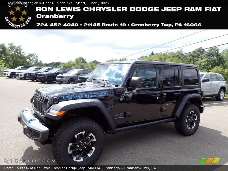 Black / Black 2024 Jeep Wrangler 4-Door Rubicon 4xe Hybrid