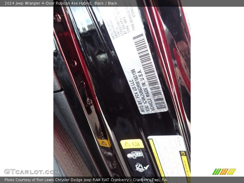 Black / Black 2024 Jeep Wrangler 4-Door Rubicon 4xe Hybrid