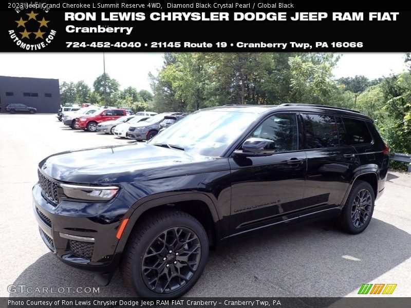 Diamond Black Crystal Pearl / Global Black 2023 Jeep Grand Cherokee L Summit Reserve 4WD