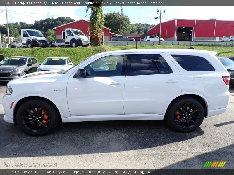 White Knuckle / Black/Orange Accent Stitching 2023 Dodge Durango R/T Hemi Orange AWD