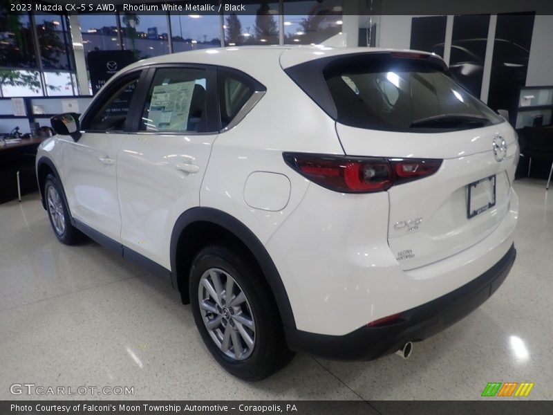 Rhodium White Metallic / Black 2023 Mazda CX-5 S AWD