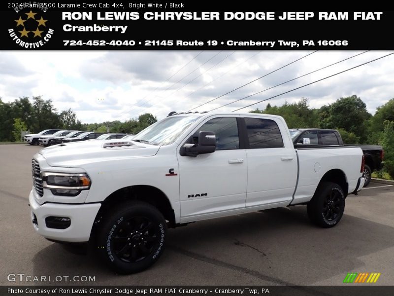 Bright White / Black 2024 Ram 3500 Laramie Crew Cab 4x4