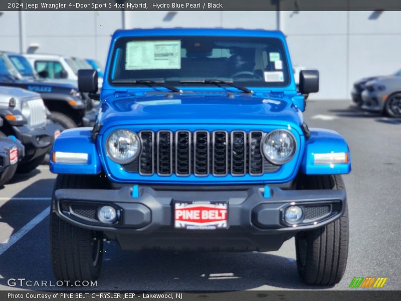 Hydro Blue Pearl / Black 2024 Jeep Wrangler 4-Door Sport S 4xe Hybrid