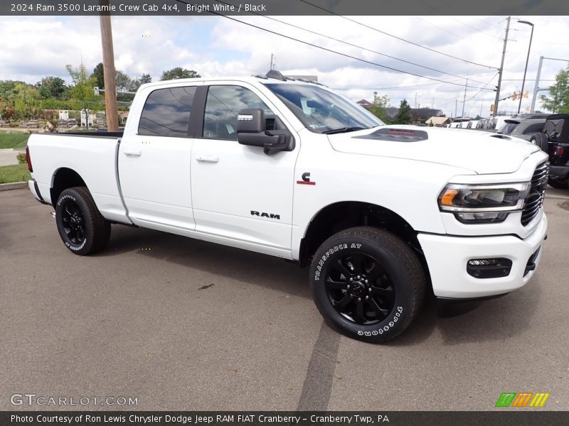 Bright White / Black 2024 Ram 3500 Laramie Crew Cab 4x4