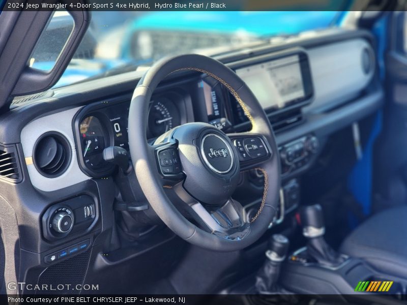 Hydro Blue Pearl / Black 2024 Jeep Wrangler 4-Door Sport S 4xe Hybrid