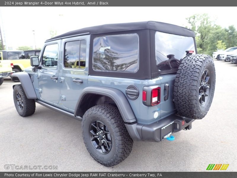 Anvil / Black 2024 Jeep Wrangler 4-Door Willys 4xe Hybrid