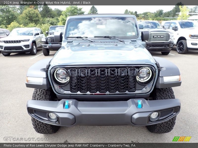 Anvil / Black 2024 Jeep Wrangler 4-Door Willys 4xe Hybrid