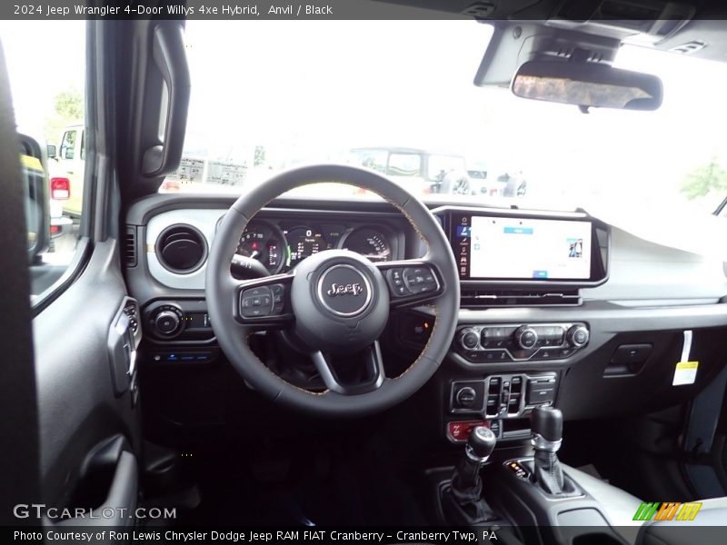 Anvil / Black 2024 Jeep Wrangler 4-Door Willys 4xe Hybrid